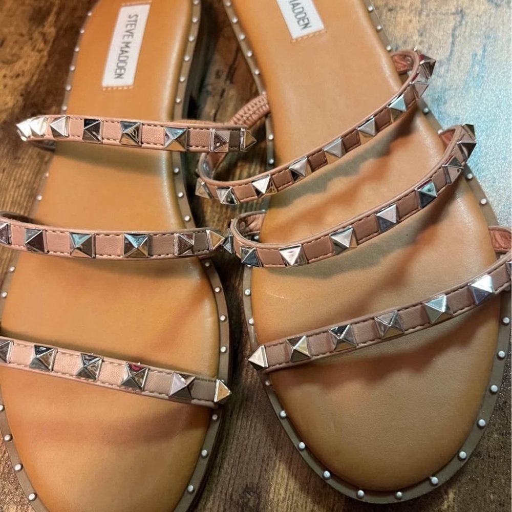Steve Madden Tan Studded Women's Sandals